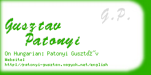 gusztav patonyi business card